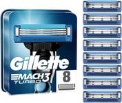 Pack 8 Lames GILLETTE MACH3 TURBO Recharge Rasoir Gilette Match 3 Match3 Mach 3