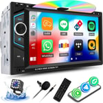 Autoradio 2 Din Lecteur Cd/Dvd Avec Carplay Android Auto, 6,2 '' ?cran Tactile Lecteur Mp5 Radio Avec Bluetooth Fm/Am Lien Miroir Aux Swc Eq Subwoofer Usb Port Tf + Cam?ra Arri?re