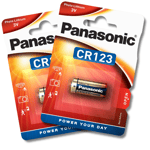 2 x PANASONIC 123 Photo Batteries CR123A DL123 3V Lithium Camera Longest Lasting