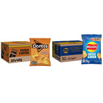 Doritos Tangy Cheese Tortilla Chips, 40g (Case of 32) & Walkers Cheese and Onion Crisps, 32.5g (Case of 32)