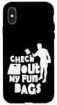 Coque pour iPhone X/XS Check Out My Fun Bags Jeu de lancer de cornhole