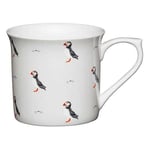 KitchenCraft China 300ml Fluted Mug, Puffin