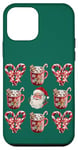 Coque pour iPhone 12 mini Sucre d'orge à la menthe poivrée et Père Noël Vintage Vacances de Noël