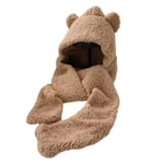 FENGHUAN Chapeau d'hiver Mignon Ours en Peluche Gants Écharpe Chapeau   Mode Sauvage Épais Chapeau Chaud