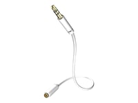 In-Akustik Jack Cable (F) Star Mp3 Audio Cable - Ljudförlängningskabel - Mini-Phone Stereo 3.5 Mm Hona Till Mini-Phone Stereo 3.5 Mm Hane - 1.5 M - Skärmad - Vit