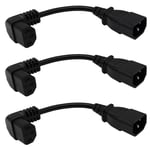 3 Pièces 18cm iec 320 90 DegrÉs C13 Broches Femelles à C14 Mâle pdu Cordon D'Alimentation Rallonge pour Ordinateur led hdtv Moniteur et Scanner