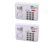 2 X  WIRELESS PIR MOTION SENSOR ALARM SECURITY KEYPAD HOME GARAGE SHED CARAVAN