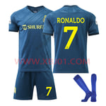 23-24 Ronaldo 7 Saudi League Riyadh Victory Away Shirt Ny Säsong Senaste Vuxna Barn Fotbollströja Kids 22(120-130cm)