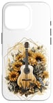 Coque pour iPhone 16 Pro Guitare acoustique Tournesol Musique Femmes Graphic