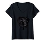 Womens Black Labrador Retriever Shirt Love Lab Mom Dad Chockolate V-Neck T-Shirt