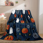 Halloween filt söt pumpa häxa spöke mönster Halloween filt filt för soffa soffa säng mjuk lätt plysch filt (pumpa, kast (50\"x60\""))"