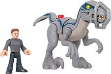 Imaginext Jurassic World Dominion Dinosaur Toy Set with Blue and Owen Grady for Preschool Pretend Play, Breakout Blue ​