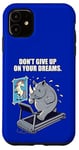 Coque pour iPhone 11 Rhino Unicorn Tapis de course drôle Gym Entraînement Fitness Exercice