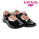 Lelli Kelly Girls School Shoes Princess Coach Black Patent Interchangeable