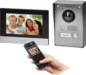 Hikvision Ds-Kis703y-P Videointercom-Kit För En Familj, 2-Tråds, 7-Tums Wi-Fi, Full Hd, Ytmontering Eller Infälld, Ip65