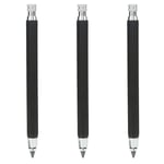 (Black)Marker Pencils 3Pcs Portable Mechanical Carpenter Pencil Iron Graphite