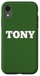 Coque pour iPhone XR Étiquette de nom Tony avec texte personnalisable au dos assorti