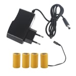 6V LR14 C Dummy-batteri C Storlek Batterieliminatorkabel Byt 4st 1,5V C-batterier för LED-ljus elektronisk leksak EU