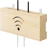 Cache Box WiFi, Boite Rangement Routeur WiFi Cache par Faitement Le Boitier TV et Módem-Router, Bois Massif Box, Cable Management L'etagère (Wood Color)