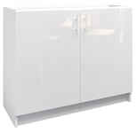 Kitchen Base Sink Unit 1000mm Storage Cabinet With Doors 100cm - White Gloss