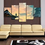 Picture print on canvas 5 pieces wall art for living room Modern home Art print Images 5 panel wall decor 150x80cm Solidframe Easily to hang SEKIRO Shadows Die Twice The High Temple Game Scene