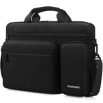 DOMISO 17" Business Laptop Briefcase Messenger Shoulder Bag Protective Carrying Case for 17-17.3 Inch Notebook/Chromebook/Ultrabook/Gamebook/Dell/Lenovo/Acer/HP/MSI/LG, Black