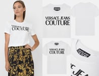 Versace Jeans Couture Crew Neck Logo Top Cotton Blouse Retro Shirt Hot M
