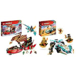 LEGO NINJAGO Destiny's Bounty - race against time, Ninja Air Ship Toy Set with 2 Dragon Figures & NINJAGO Zane's Dragon Power Spinjitzu Racing Car Toy for 7 Plus Year Old Kids, Boys & Girls