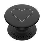 PopSockets PopGrip - Support et Grip pour Smartphone et Tablette avec un Top Interchangeable - White Heart Black