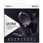 GROOV-E ULTRA BLUETOOTH HEADPHONES W/WIRELESS CHARGING - BLACK OR GOLD - GVBT750