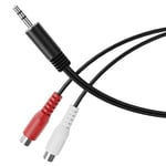 HDSupply Audio Splitter, câble Adaptateur Y, Jack auxiliaire 3,5 mm mâle vers 2X RCA Femelles, pour Enceintes, subwoofer, Barre de Son, TV, Voiture, Radio, Smartphone, Tablette, Noir