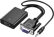 Adaptateur Vga Vers Hdmi Pour Connecter L'Interface Vga Traditionnelle Ordinateur Portable, Pc À Moniteur Ou Projecteur Hdmi