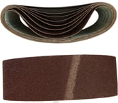 Lot de 10 bandes abrasives en tissu pour ponceuse à bande 75 x 457 mm Grain 120 pour ponceuse à bande/bande abrasive