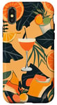 Coque pour iPhone X/XS Bottes de cowgirl côtières orange avec motif tropical martini