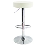 Kktoner - Tabouret de Bar Réglable en Hauteur Rotatif Spa Tabouret de Travail Tabouret de Bureau en Cuir synthétique Blanc