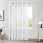 Topfinel Rideaux en Voile Transparent avec œillets, pour Salon, Chambre à Coucher, fenêtre, Salon, Chambre à Coucher, Rideaux, Modernes, Souples, légers, 1 pièce, 228 x 228 cm, Blanc