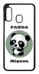 Coque pour Samsung Galaxy J6 2018 Panda Tout Mignon, Adorable bébé Panda - Coque Noire TPU Souple (Galaxy J6 2018)