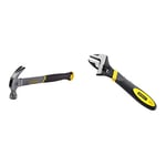 STANLEY STHT0-51309 16oz Fiberglass Curved Claw Hammer, 450g & 090947 6in MaxSteel Adjustable Wrench