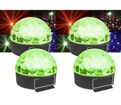 4-PACK MAX Magic Jelly DJ Ball discolampa Ljudstyrd, 6x1W, PAKETPRIS DiscolampaLED-ljuseffekt med många rörliga och färgade ljusstrålar