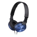 Sony MDR-ZX310 On-Ear Overhead Wired Headphones, Swivel Fold, 3.5mm Headphone Jack - Metallic Blue