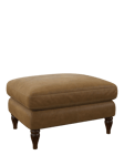 John Lewis Camber Leather Footstool, Dark Leg