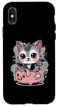 Coque pour iPhone X/XS Chat kawaii avec tirelire