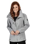 Regatta Veste NARELLE imperméable et Respirante avec col Montant et Ouverture zippée intégrale Jackets Waterproof Shell Femme, Rock Grey, FR : 2XL (Taille Fabricant : 20)