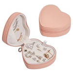 YFFSBBGSDK Jewelry Boxes High End Heart Shaped Portable Jewelry Box Leather Earrings Earrings Necklace Holder Storage Box