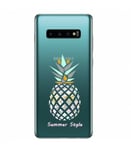 Coque Galaxy S10e ananas aztec summer tropical exotique transparente