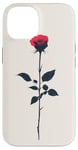 Coque pour iPhone 14 Rose Minimaliste Art Floral Botanique Vintage