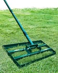 Signstek Lawn Leveling Rake, 43 x 25 cm Levelawn Tool with Adjustable Stainless Steel Handle, Level Lawn Tool for Grass, Golf Field, Garden, Level Soil