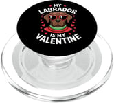 Chocolate Labrador My Valentines Hearts Day Dog Mom Dad PopSockets PopGrip for MagSafe