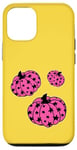 Coque pour iPhone 12/12 Pro Rose vif rétro années 80 90 étoiles citrouilles mignonnes jaune d'automne