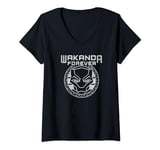 Marvel Black Panther: Wakanda Forever Faded Panther Logo T-Shirt avec Col en V